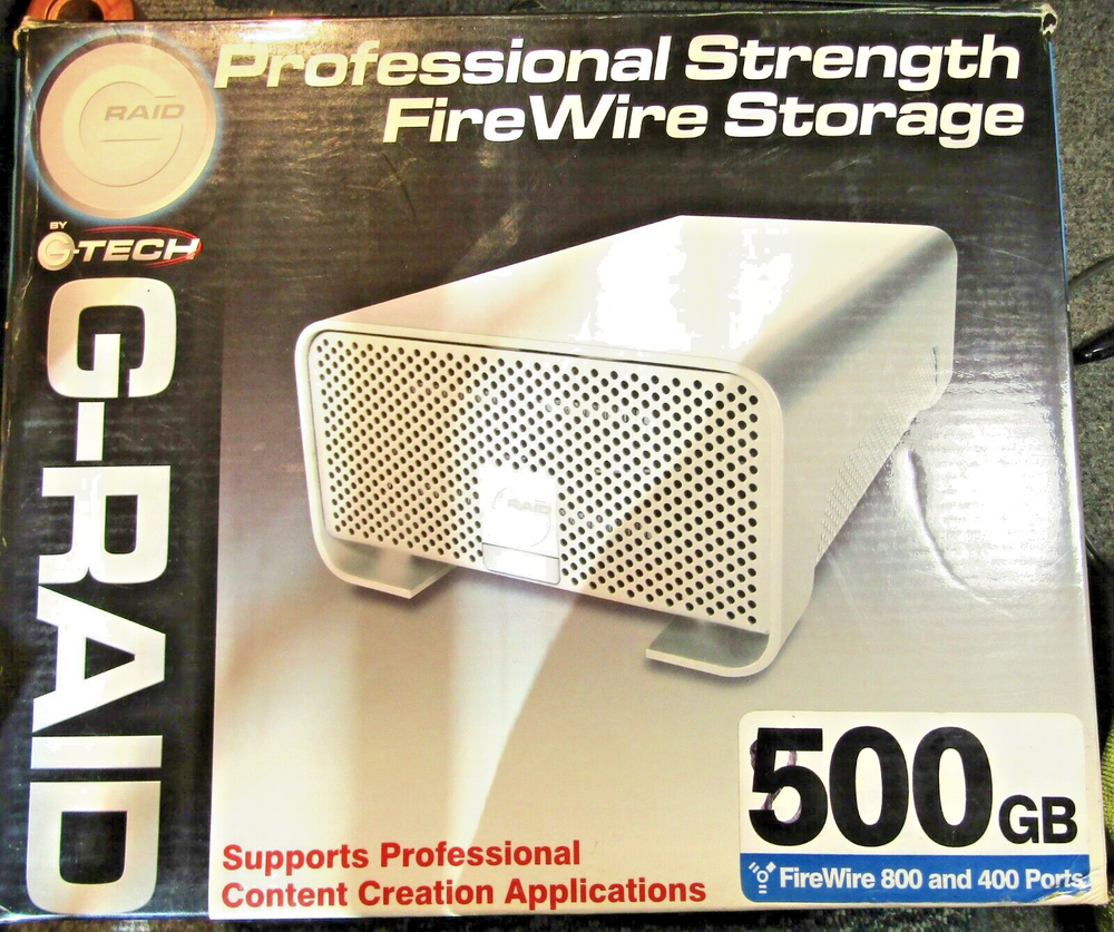 G-RAID G-Tech Professional Strength FireWire Storage ~ 500 GB ~ works ~ w/disc