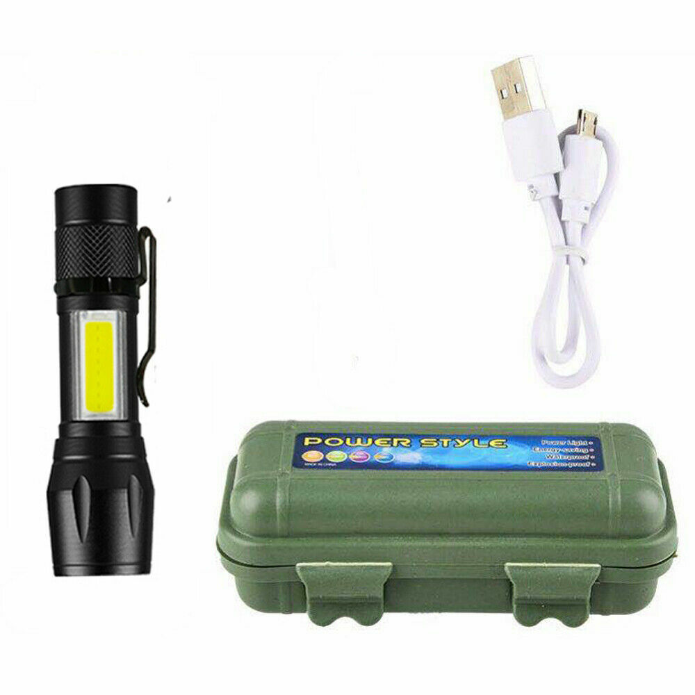 3X Super Bright LED Tactical Flashlight Mini USB Rechargeable Lamp 3 Modes Light