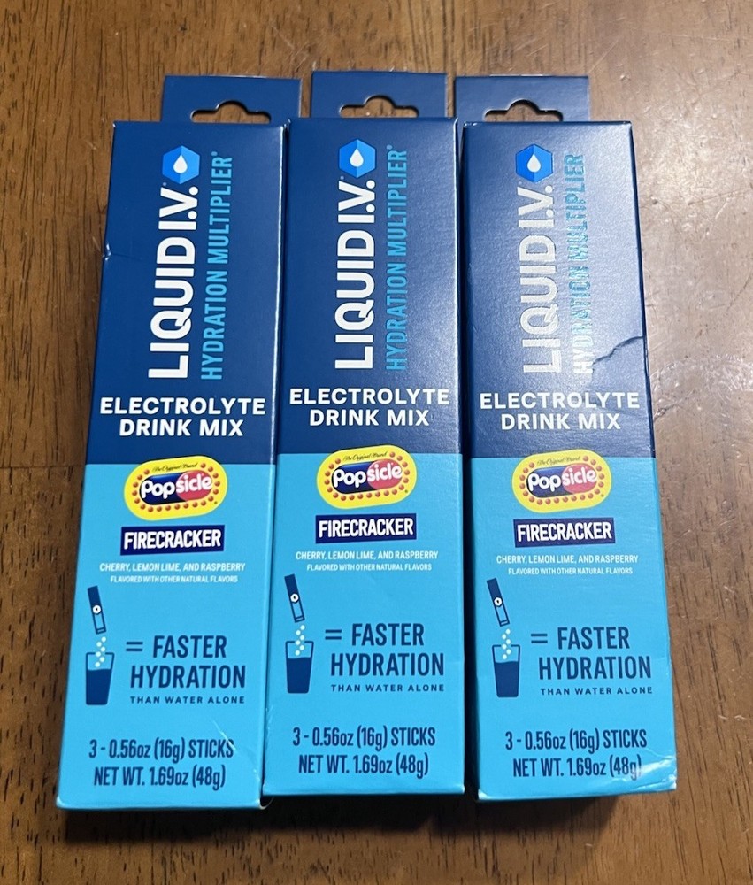 Liquid IV Firecracker Popsicle Hydration Multiplier Electrolyte Mix 9 Sticks