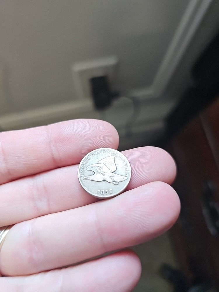 1857 Flying Eagle Cent - Rich Front & Back, Vf Details