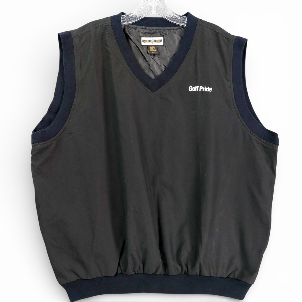 North End Golf Pride Pullover Vest Men L Black V-Neck Lightweight Lined