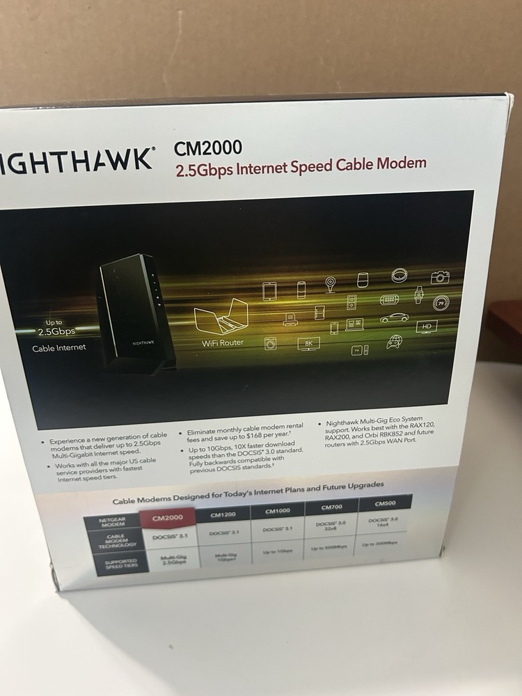 NETGEAR Nighthawk CM2000 DOCSIS 3.1 Internet Cable Modem