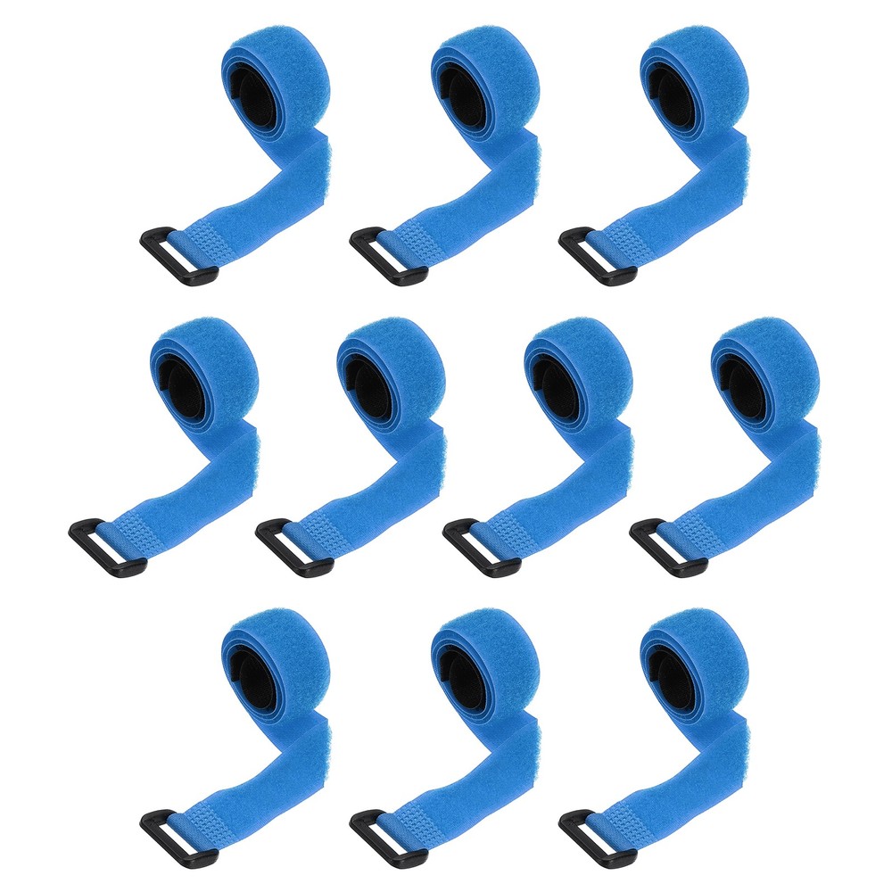 10pcs Reusable Cinch Straps 0.8"x18" Hook and Loop Cable Securing Straps, Blue