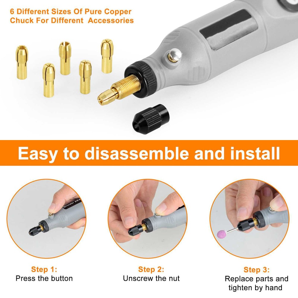 USB Cordless Electric 5-Speed Adjustable Mini Drill Grinder With LED Light