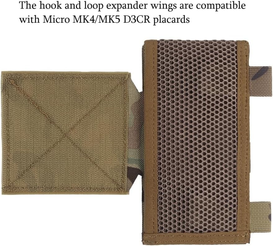 Tactical Chest Rig Side Saddle Pair,Hoop and Loop Expander Wing Side Entry Panel