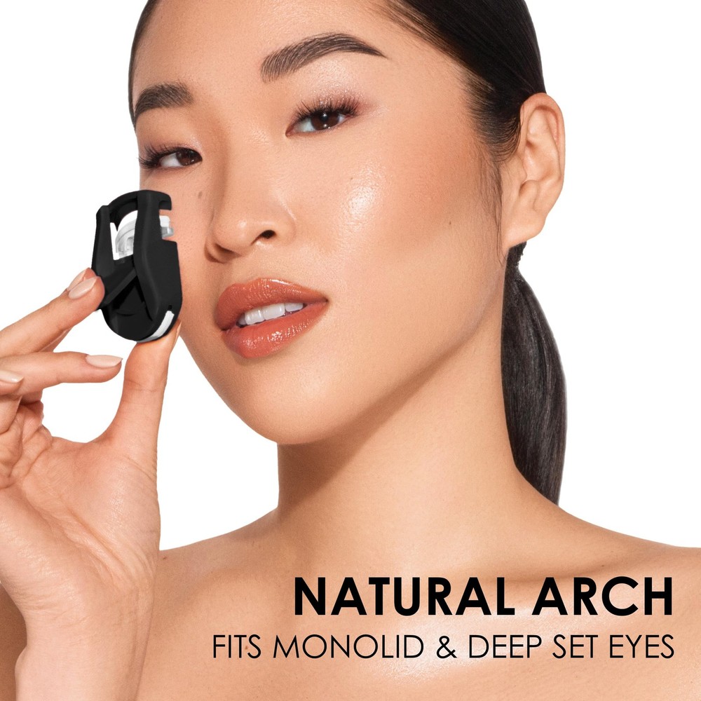 Travel Eyelash Curler - Compact Makeup Tool with Replacement Pad for Perfect
