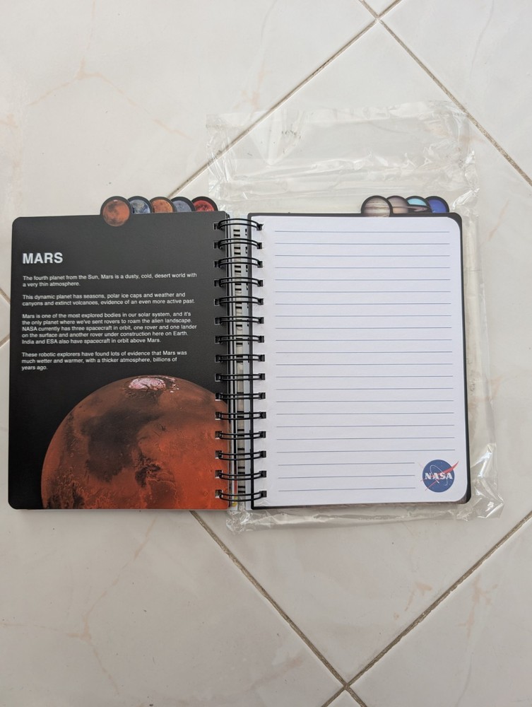 NASA Planet Tabs Spiral Notebook Journal | Solar System Divider Tabs | NEW