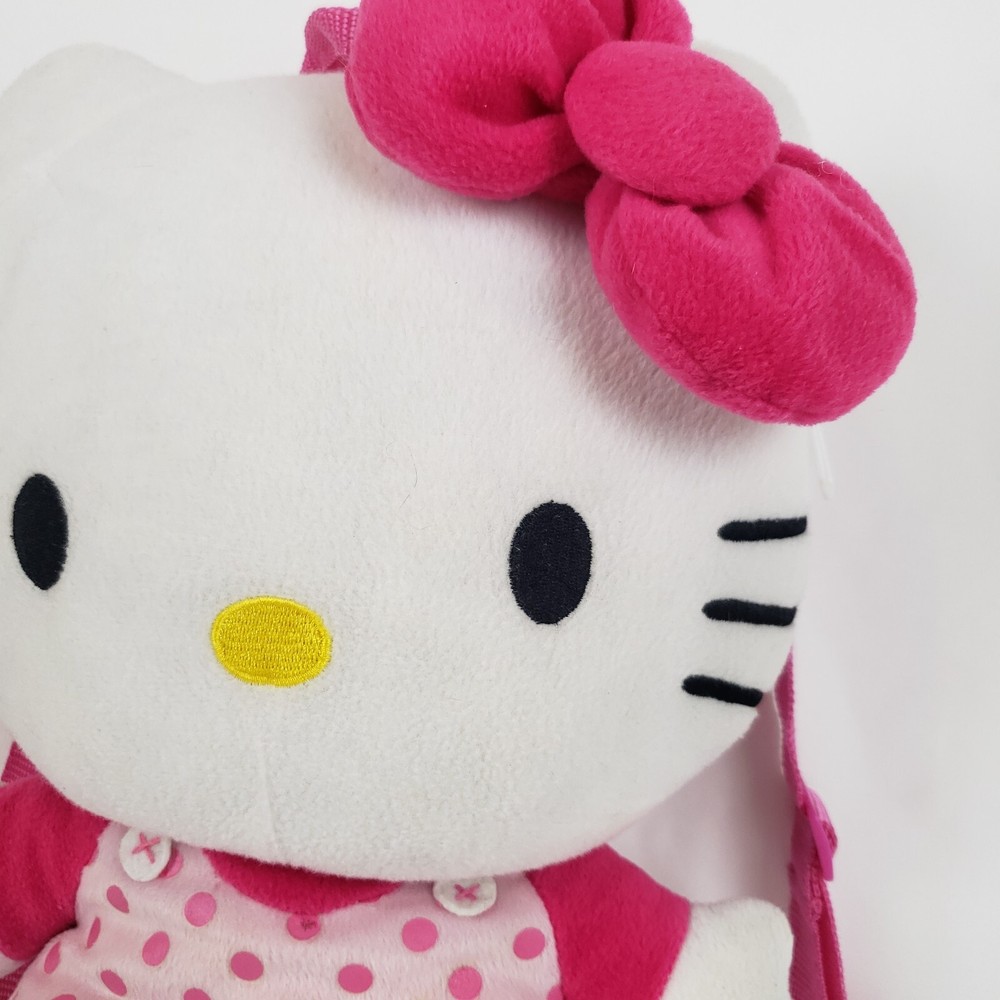Sanrio Hello Kitty 14" Soft Plush Doll Backpack Large Zipper Pocket Adjustable