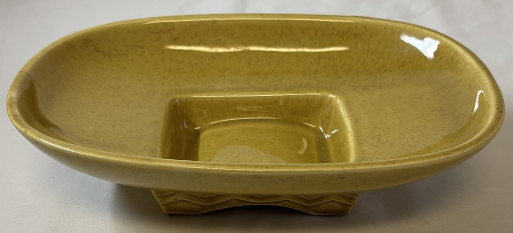 10 inch wide McCOY YELLOW PLANTER DISH