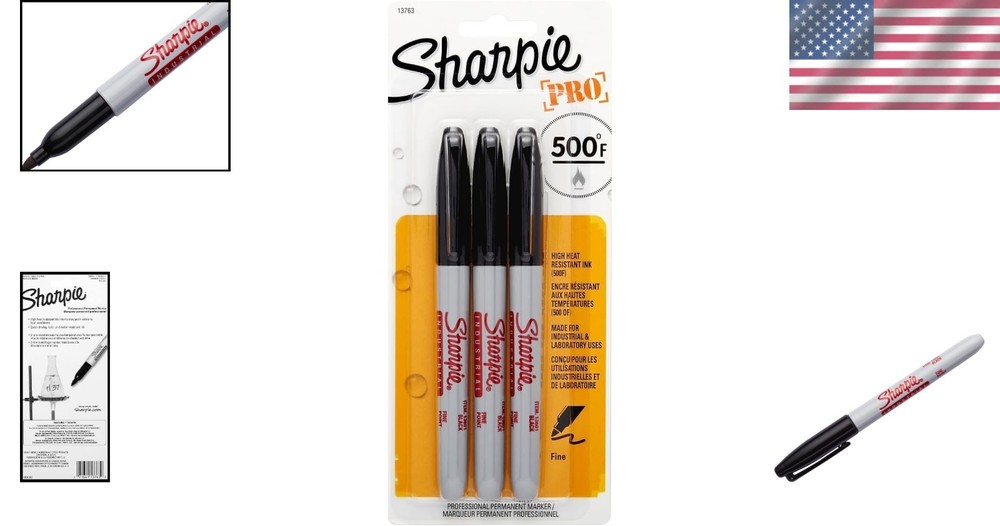 Industrial-Grade Fine Point Permanent Markers - 3-Pack