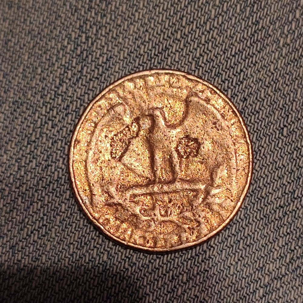 1974 Washington Quarter No Mint Mark Wrong Planchet Error Coin.