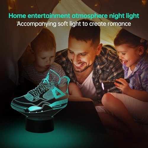 3D Sneaker LED Night Light, 7 Colors Changing Lamp with Remote Control, USB or