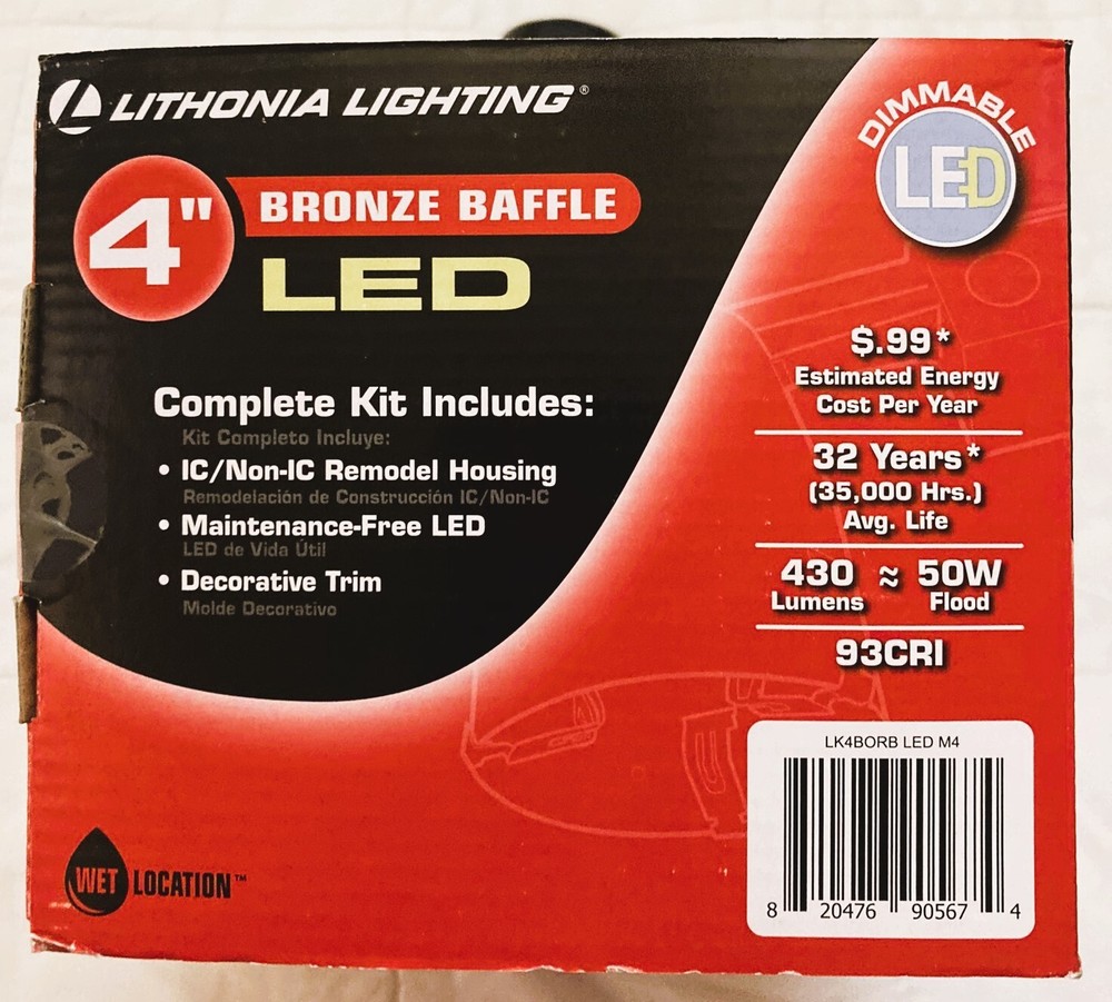 Lithonia Lighting 4" Baffle Dimmable LED Light - Complete Kit