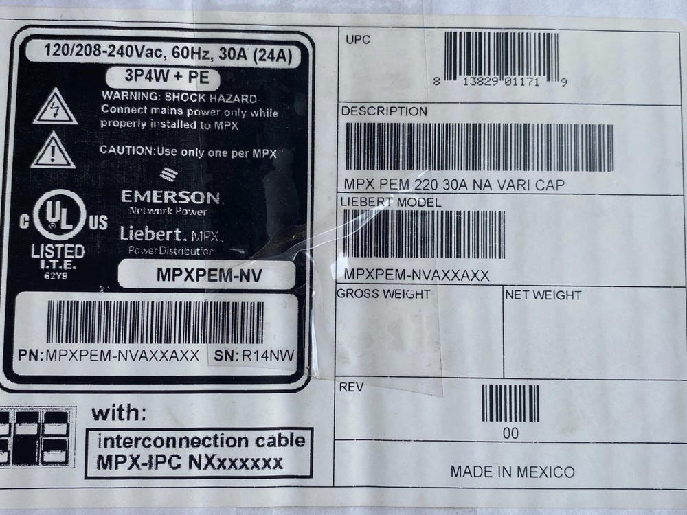 EMERSON LIEBERT MPXPEM-NVAXXAXX