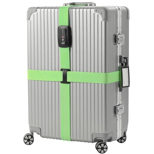 TSA Luggage Strap - Secure Adjustable Strap for Suitcases with Light Green