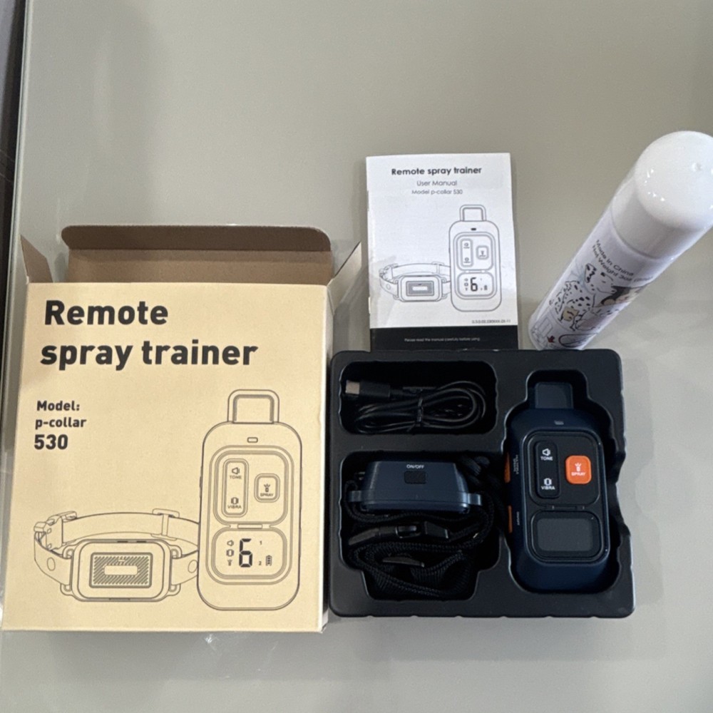 P-Collar 530 Remote Spray Dog Training Collar Device Black Control Method