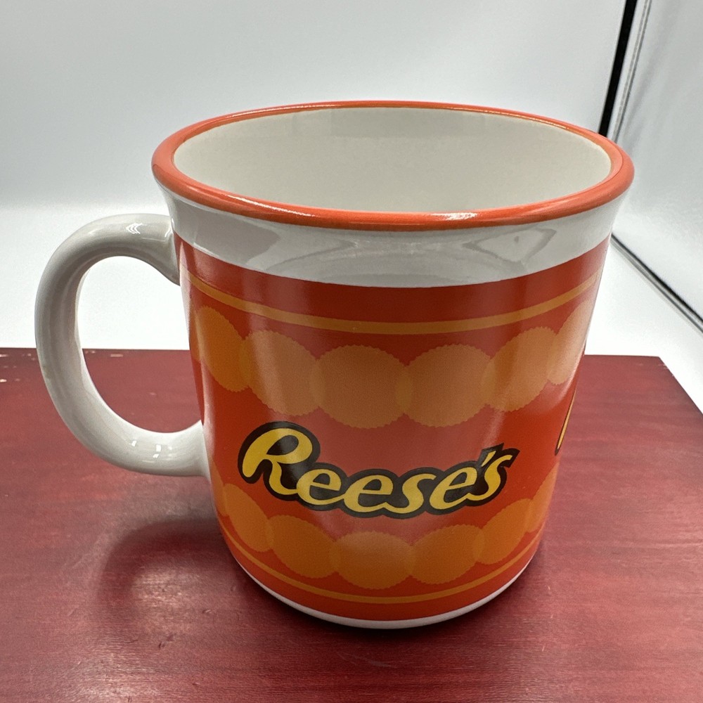 Reese's Peanut Butter Cups Orange & White Ceramic Mug