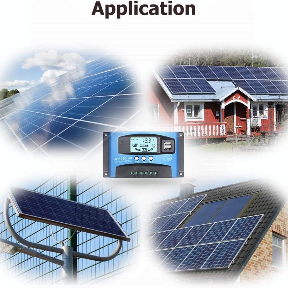 MPPT Solar Charger Controller Battery Regulator Dual USB LCD Display 100A