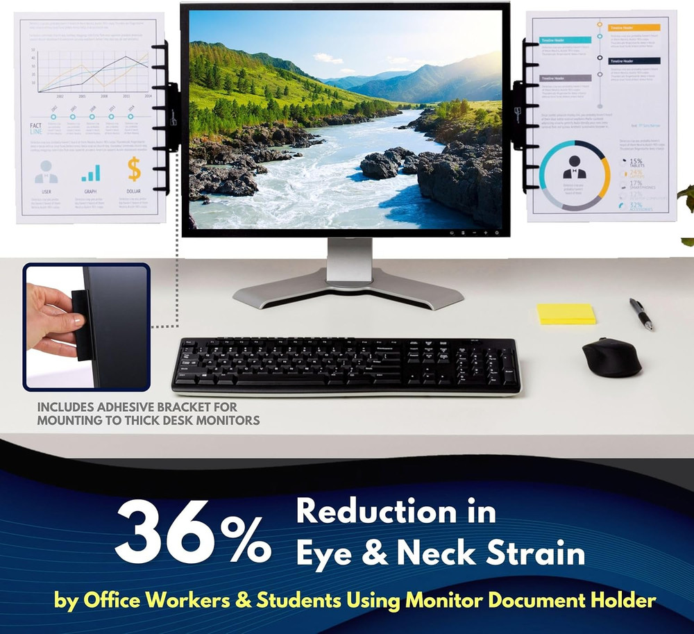 Monitor Document Paper Holder for Typing | Clips to Laptops & Desktop Monitors I