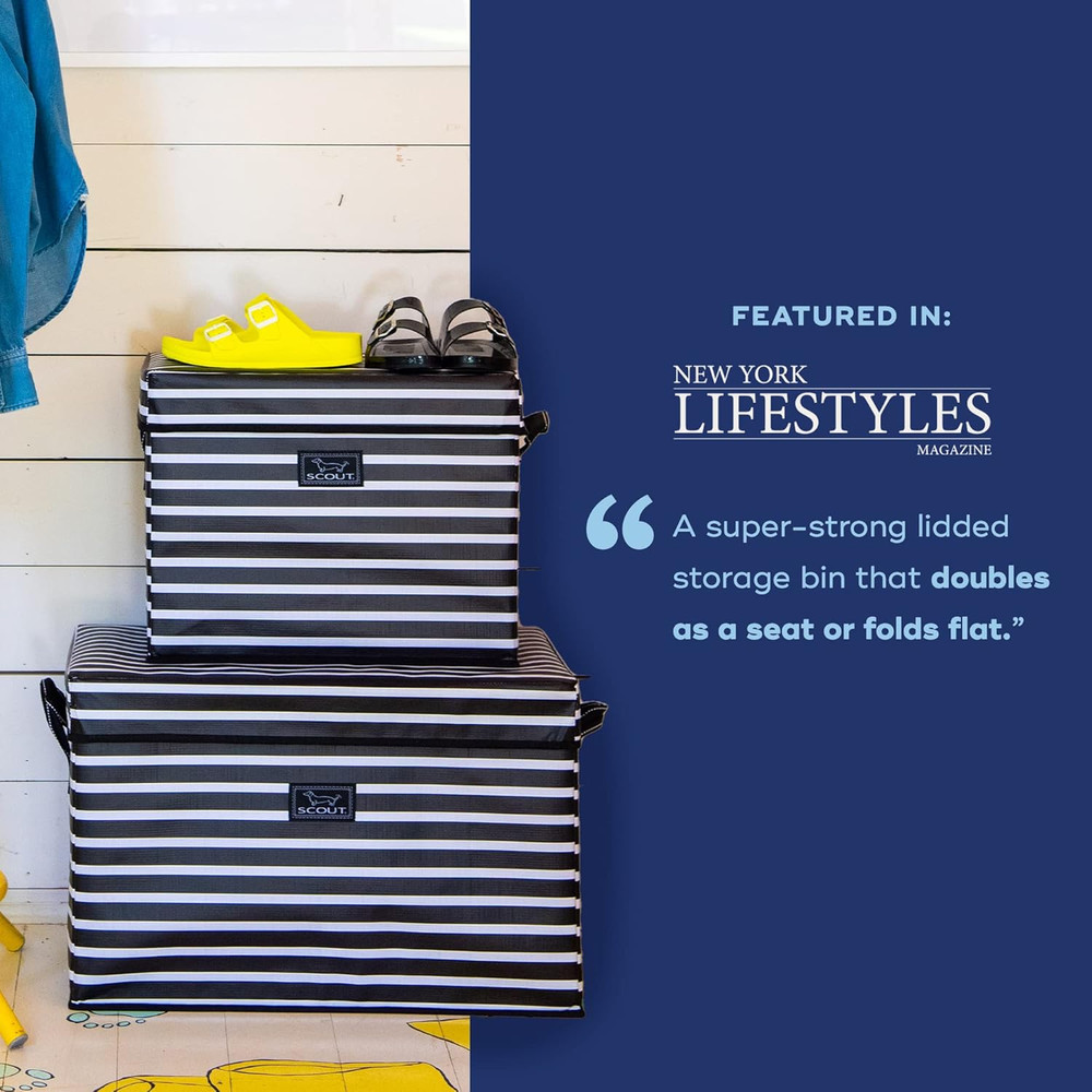 Rump Roost MED - Medium Lidded Storage Bin with Handles, Collapsible, Stackable,