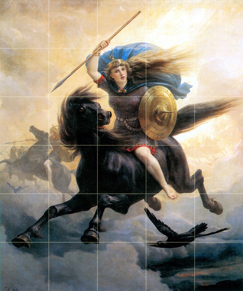 20 x 24 Art Valkyrie Tumbled Marble Backsplash Bath Tile #472
