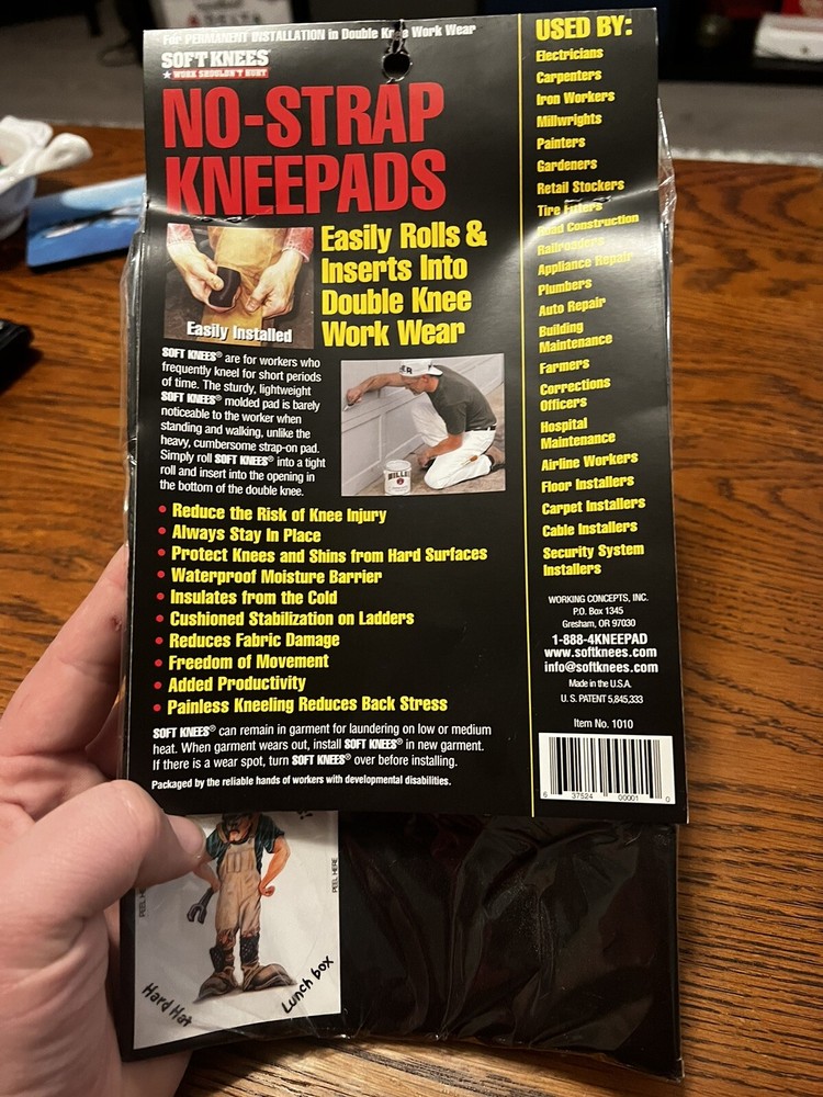 1010 Soft Knees No Strap Knee Pads - Inserts 6" x 9"