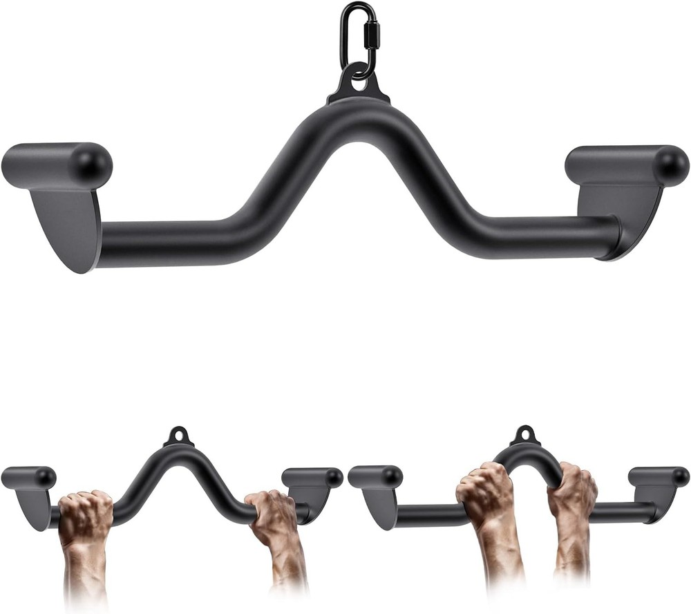 12" LAT Pull Down Bars Cable Machine Attachment, Rowing T-bar V-bar Set, Back...