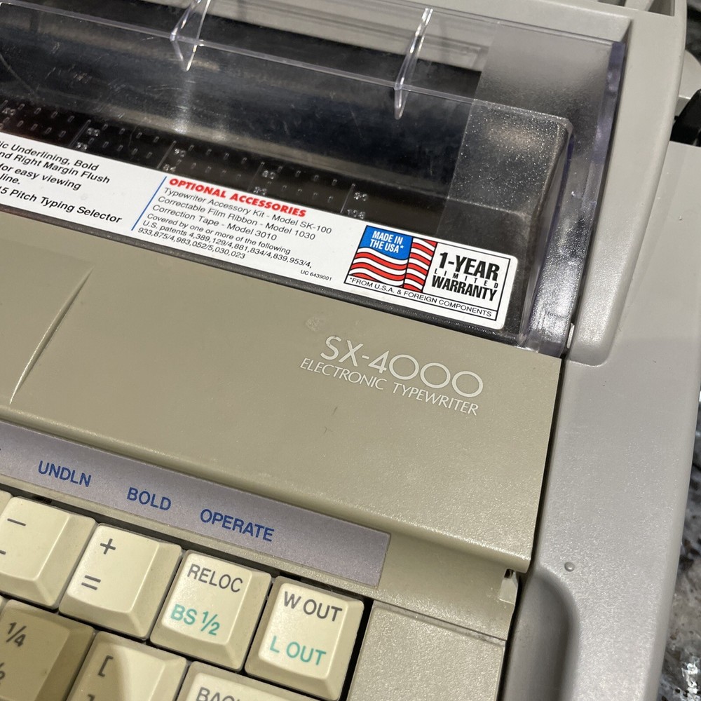 Brother SX-4000 Portable Electronic Typewriter - Needs Ribbon - READ