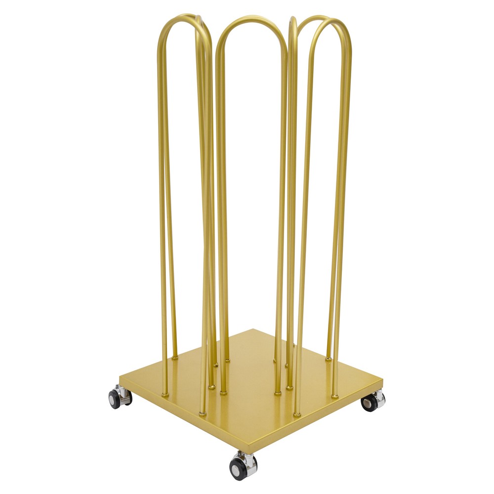 4-in-1 Gold Hanger Organizer Stacker with Wheels for Easy Storage