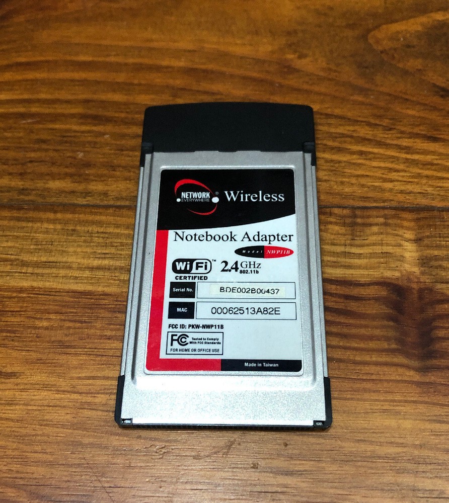 NETWORK EVERYWHERE WIRELESS NOTEBOOK ADAPTER Wi/Fi 2.4 GHz Model NWP11B
