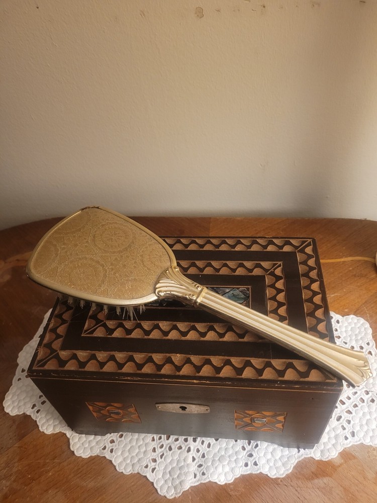Vintage Victorian Style Hand Mirror & Brush
