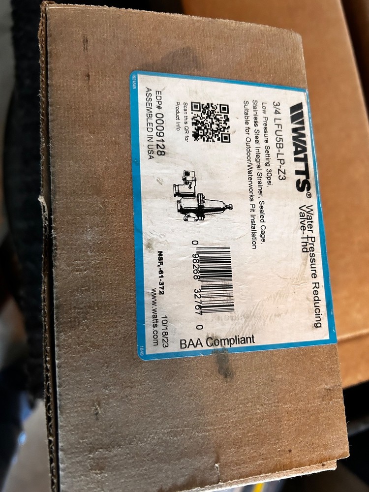 Watts 3/4 LFU5B-LP-Z3  Water Pressure Regulating Valve Lead Free 10-35 PSI