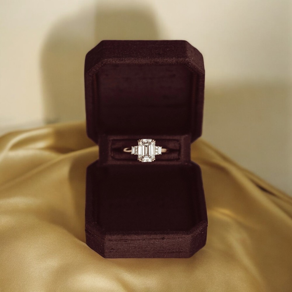 14k Yellow Gold Setting Ring Emerald 0.2 Carat Diamond Solid Semi Mount