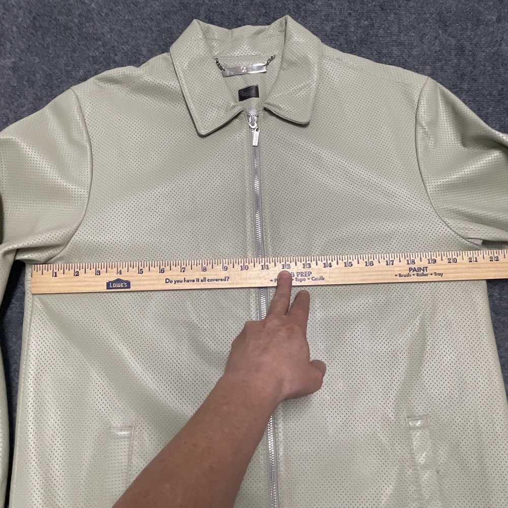 Tiger Woods Collection Light Green 100% Leather Jacket Size Medium EUC