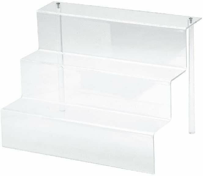 888 Display Three-Tier Acrylic Step Display Ultra Clear and Versatile Risers...