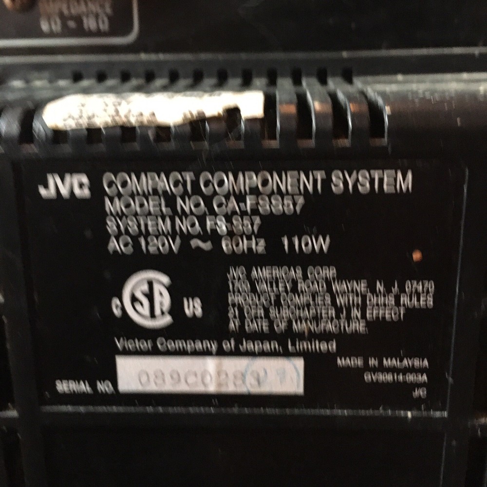 jvc compact component system ca-fss57 With So-uxs57 Speaker System