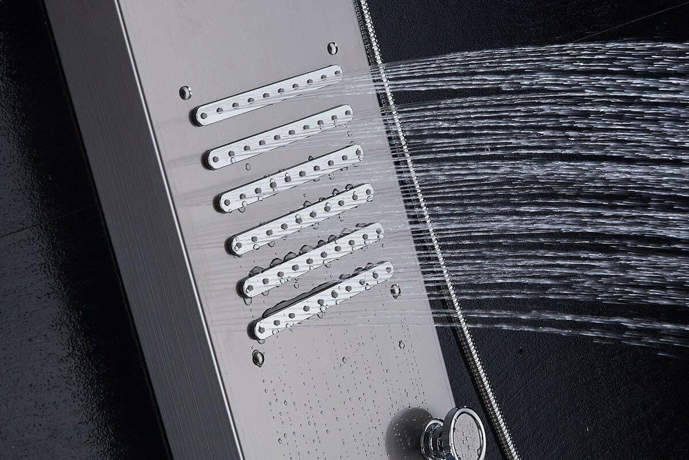 Ello&allo Shower Panel Tower System LED Rain&Waterfall Massage Jet Sprayer Tap