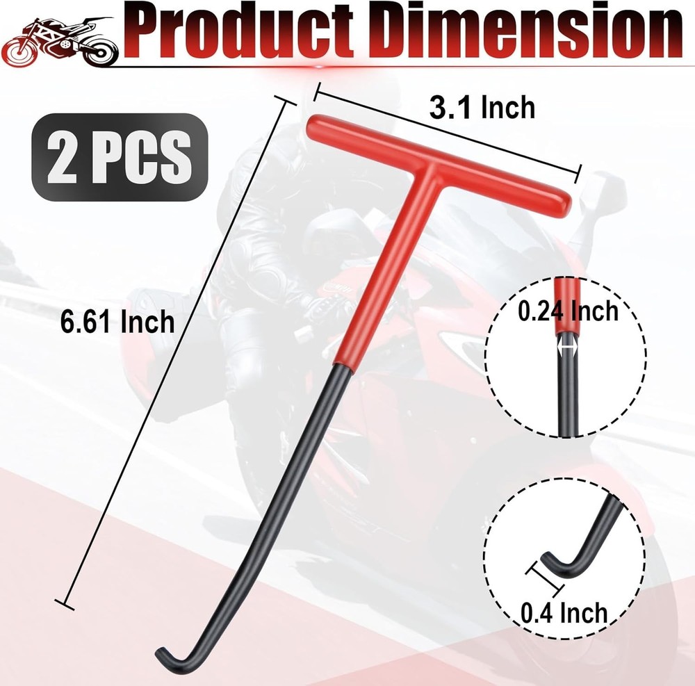 Lightweight and Durable Exhaust Spring Puller Tool - 2 PCS Motorcycle Accessory