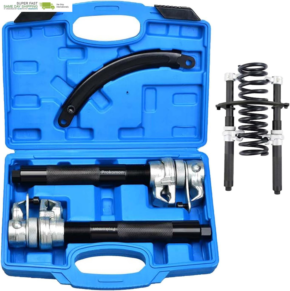 Heavy Duty Coil Spring Compressor Tool; 3 Pieces Macpherson Strut Spring Compres