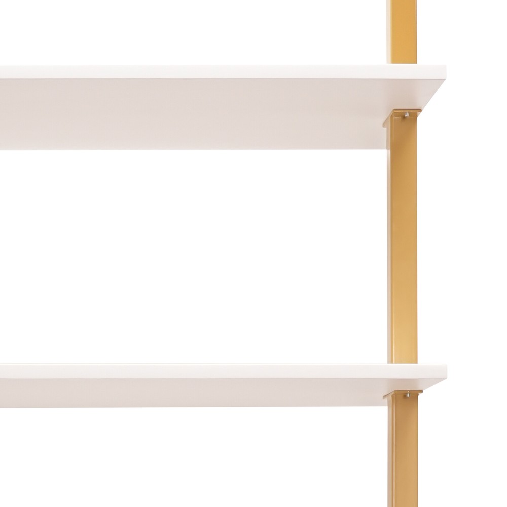 Wall Mount Writing Table 3-tier Computer Desk Storage Home Office w/ Power Strip