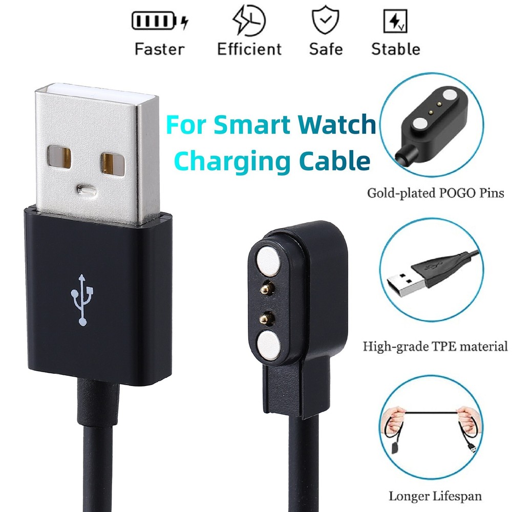 2Pcs 2-Pin USB Data Charging Cable Magnetic Fast Charger For Smart Watch 2.84mm