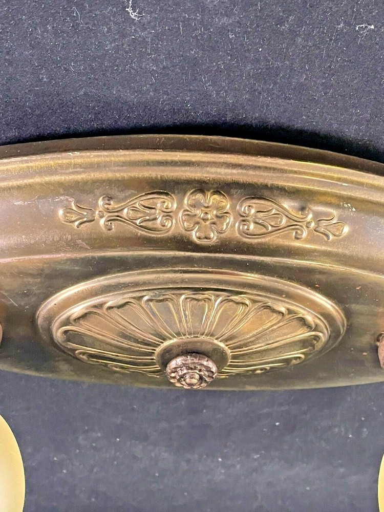 Antique Brass 2 Light Flush Mount Fixture #1