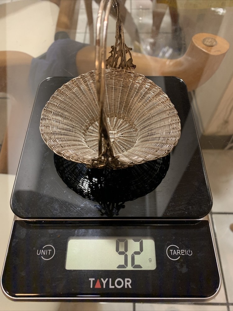 Chinese Antique Stering Silver Basket With Mark