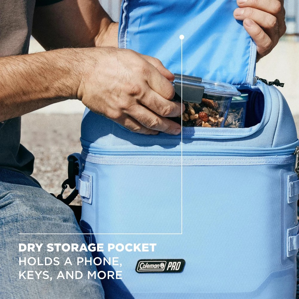 Coleman Pro Soft Cooler 16 Can Capacity Sky Blue Carry Strap Handle