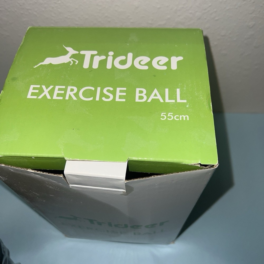 New Trideer Medium Exercise Ball 19- 22"/48- 55cm w/ Original Box & Accessories