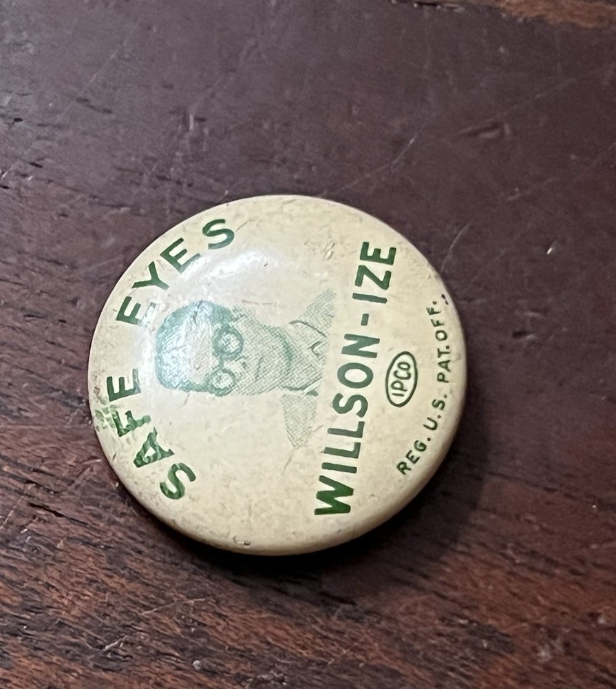 Safe Eyes,Willson-ize, Pinback Button,Backing GreenDuck Co. 1 in Dia