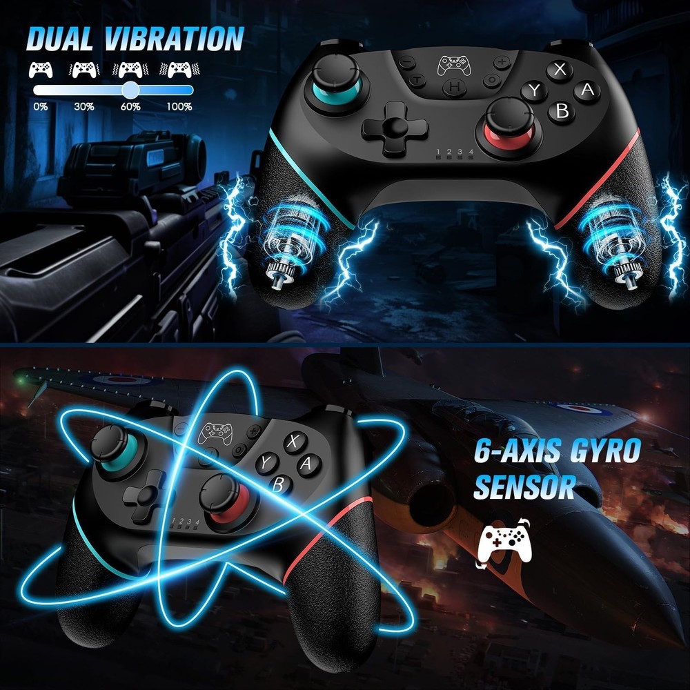 VidPPluing 2 Pack Switch Controllers with Charging Dock, Wireless Switch 2 Co...