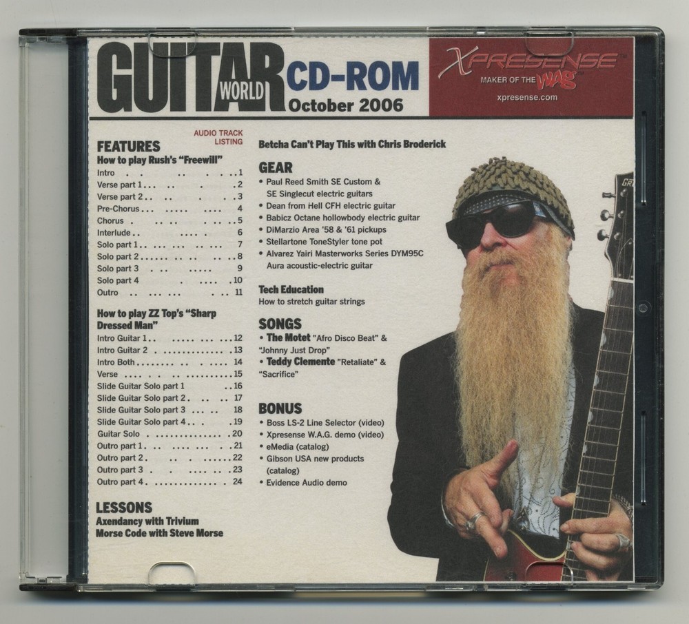 Guitar World CD-ROM October 2006 -  ZZ Top "Sharp Dressed Man" & Rush "Freewill"