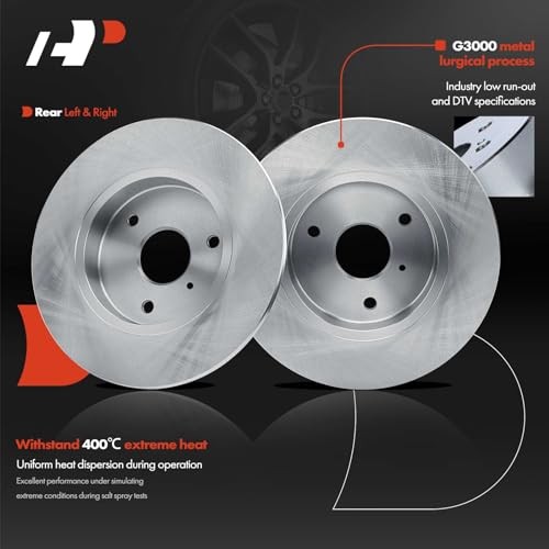 11.06 in (279.8 mm) Front Solid Disc Brake Rotors + Ceramic Pads Kit
