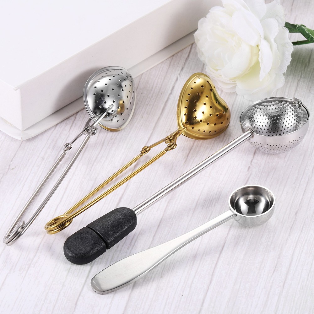 Egg Snap Tea Ball Infuser with Handle Stainless Steel Tea Strainer Silver